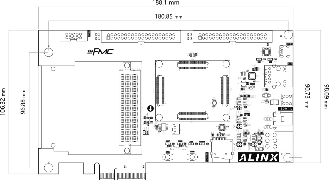 ALINX FPGA 开发板Xilinx Artix UltraScale+ XCAU15P FMC HPC AXAU15 