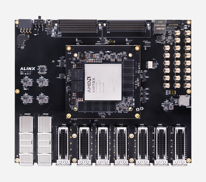 ALINX AMD Virtex UltraScale+ FPGA 超高端开发板 200G QSFP-DD 100G QSFP28 光纤 ...